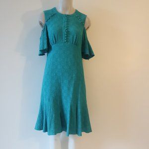 Nanette Lepore Teal Cold Shoulder Dress